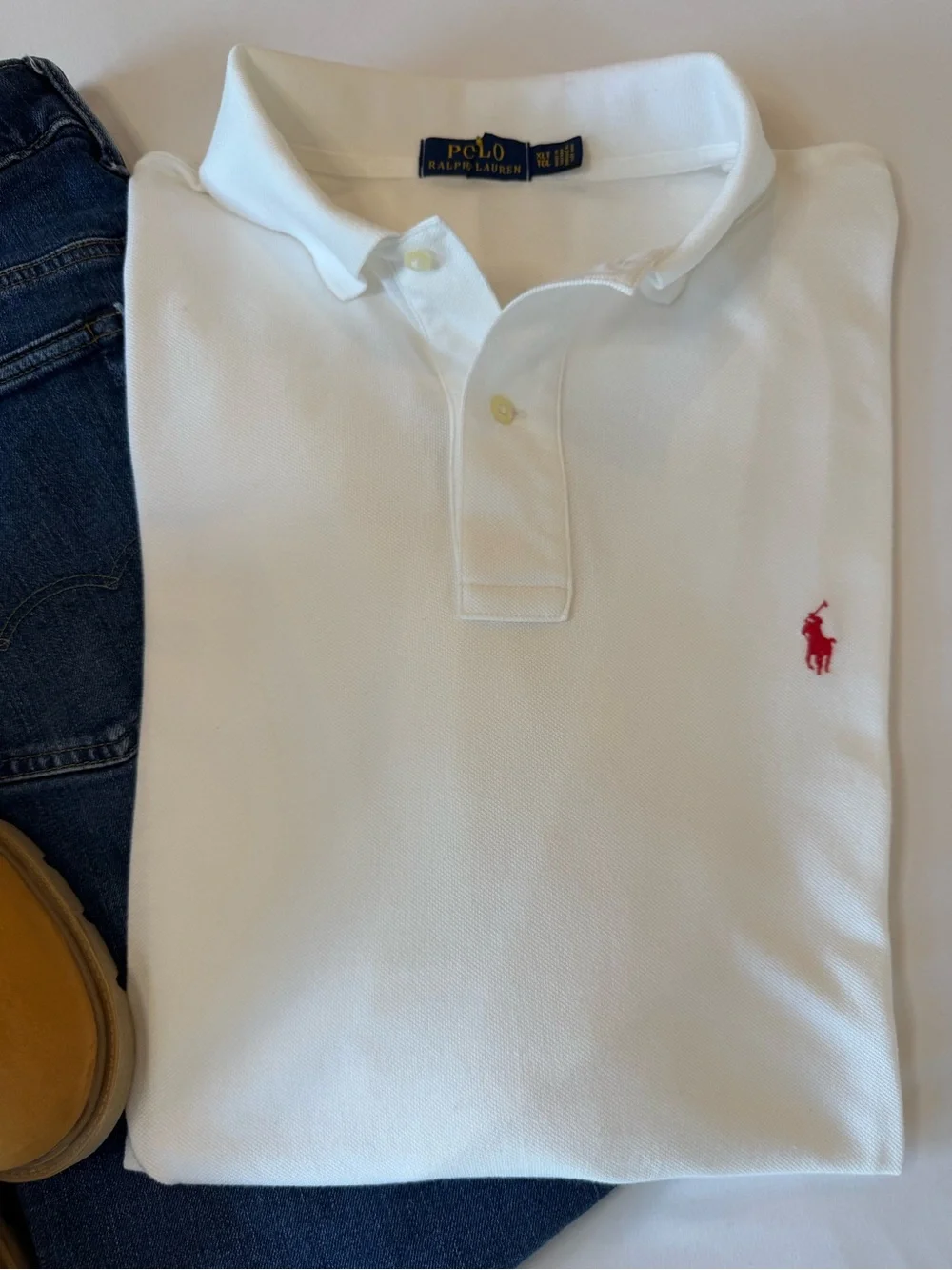 Polo by Ralph Lauren White Polo with Red Pony